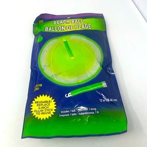 🍒 3 for 25 🍒 New- Beach Ball with Green  Glow Stick